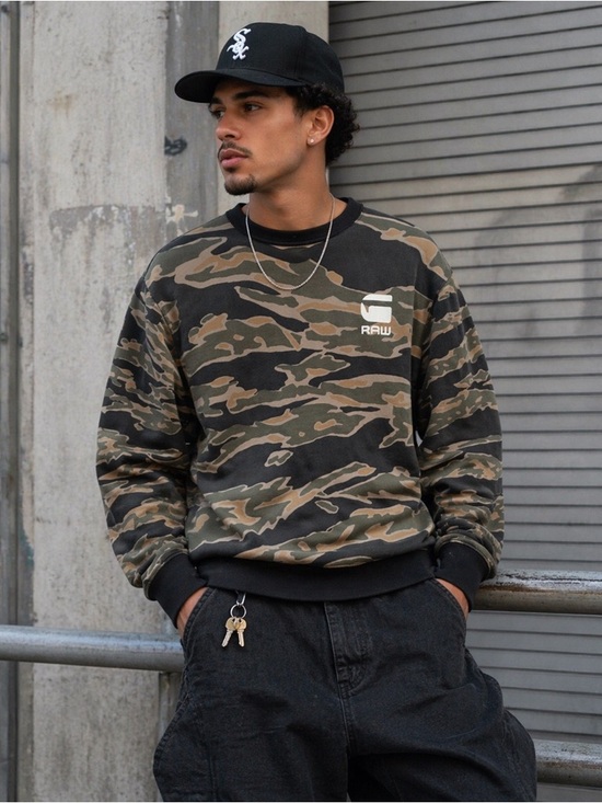 G-Star Other - G-Star RAW Camo Crewneck Sweatshirt Men’s Large Streetwear Black Olive Pullover